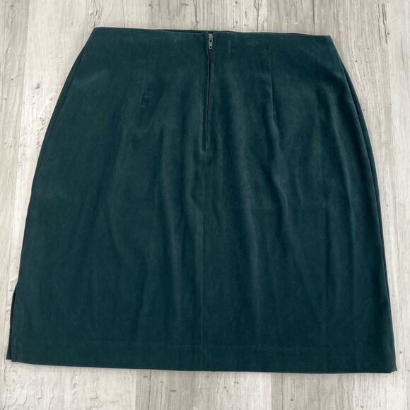 Vintage DBY Green Suede Back Zip Mini Skirt 90s Y2K 7/8 - Picture 2 of 10